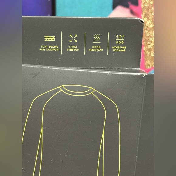 All in Motion Men's Heavyweight Thermal Undershirt in black. - Picture 4 of 9